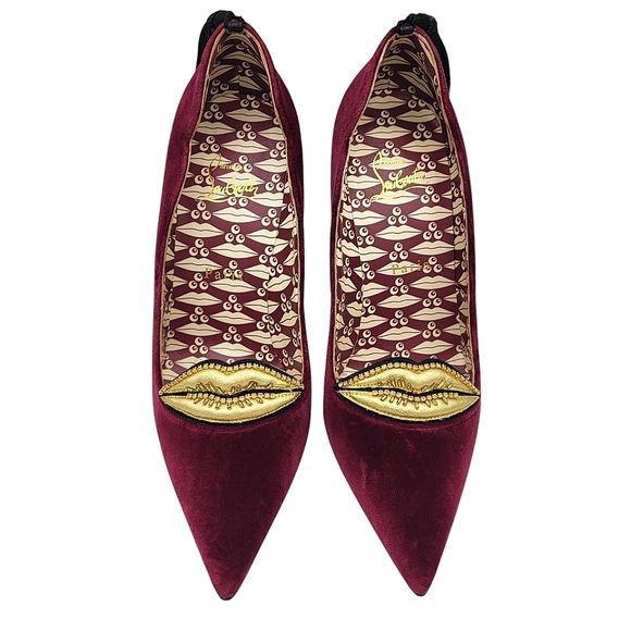 Christian Louboutin Hot Chick 100 Kiss Velvet Tassel Pumps Loubi Mystery 38.5